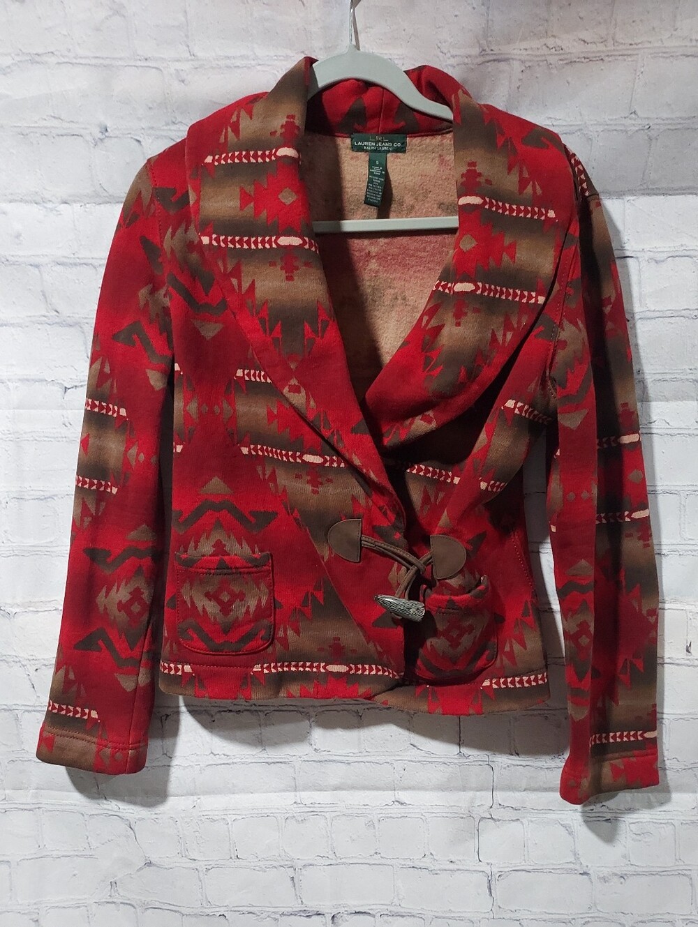 Lauren Jeans LRL Ralph Small Cardigan Aztec Toggle Southwestern Cowgirl Tribal